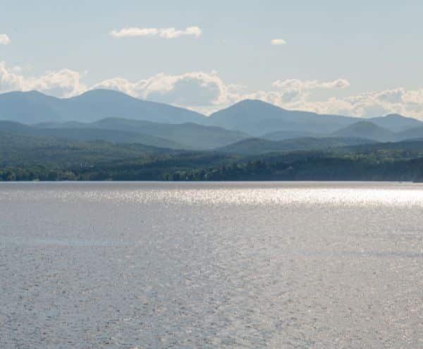 View of Lake Champlain and Adirondack Mountains from Basin Harbor
