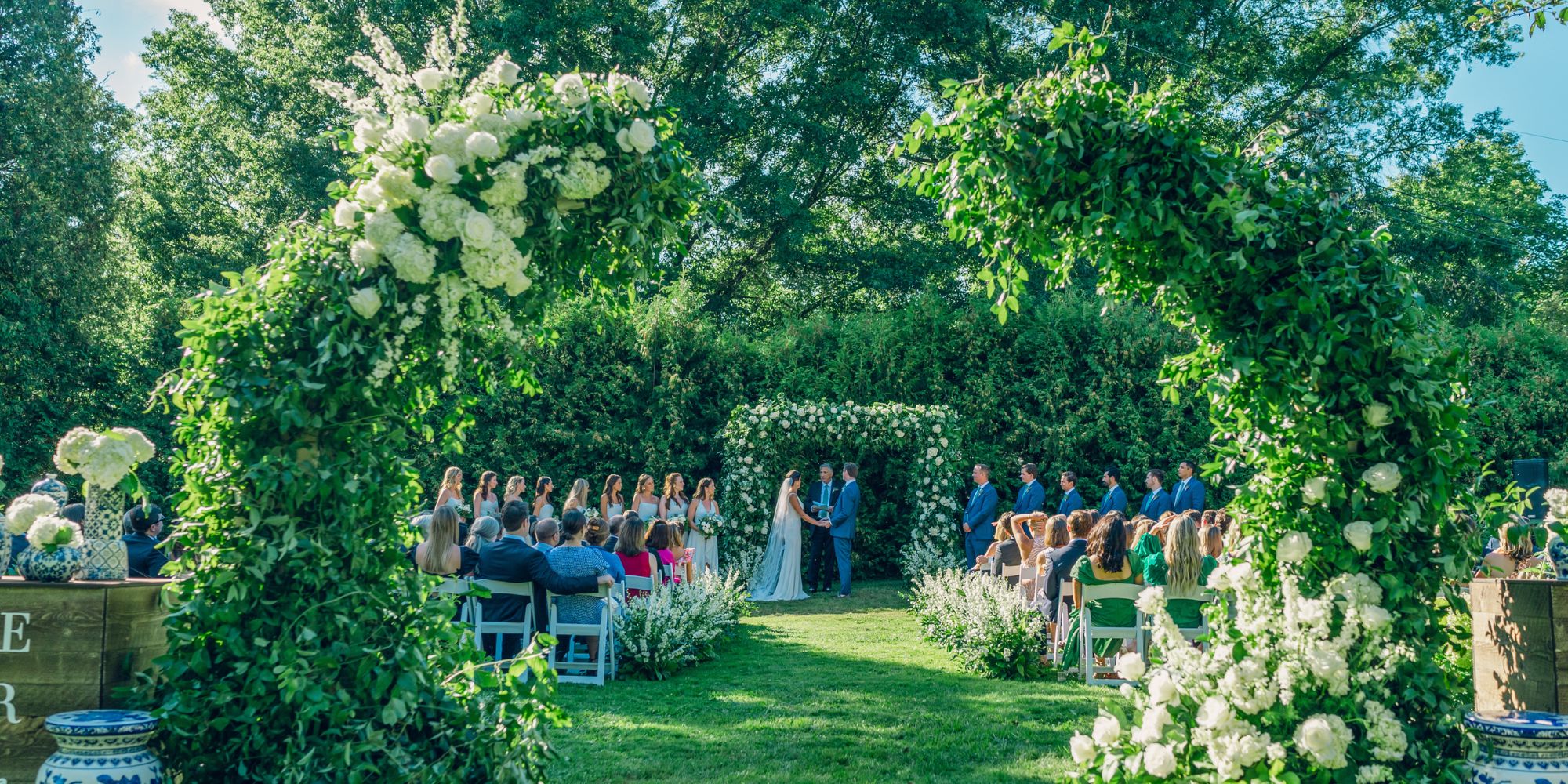 Wedding ceremony in the Orchard Garden at Basin Harbor