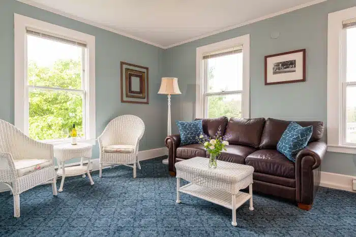 A living room in one of the accommodations