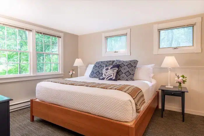 A king bed in one of the accommodations