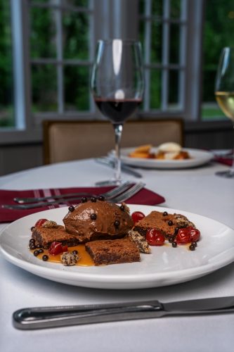 Chocolate dessert from Ardelia's at Basin Harbor