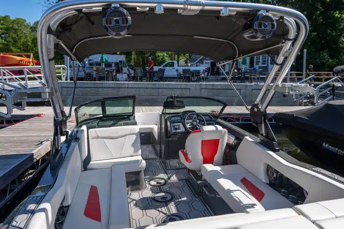 The MasterCraft boat interior.