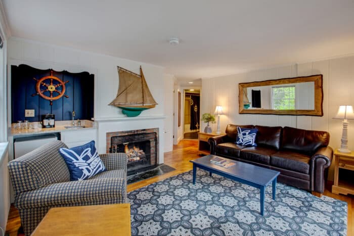 A living room in one of the accommodations