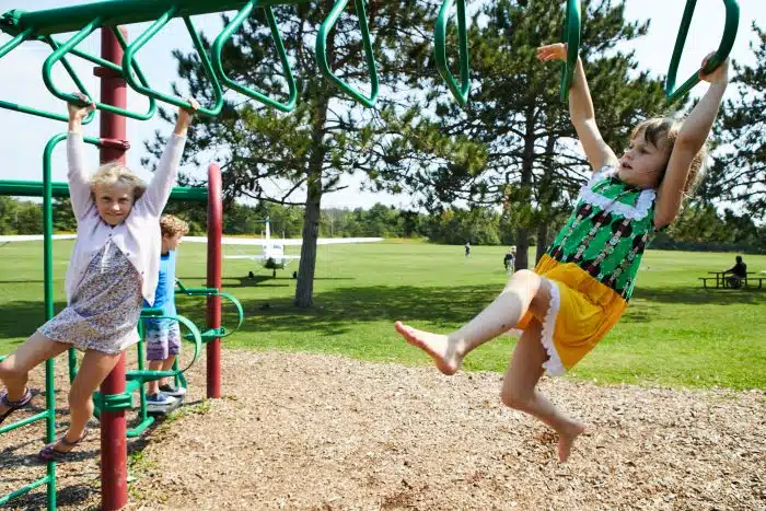 Children playing on the monkey bars