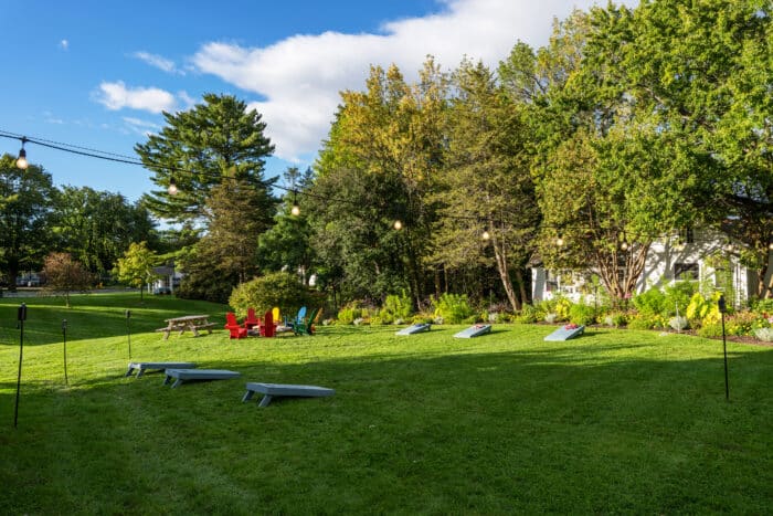 The Sunshine Lawn set up for lawn games