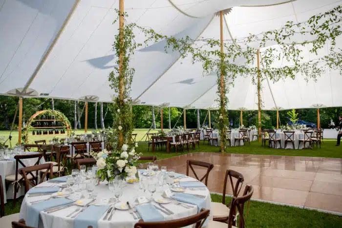 Gatehouse Lawn tented wedding reception