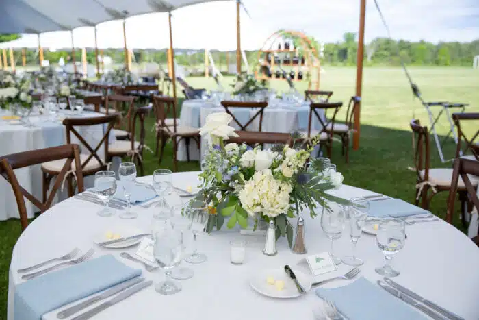 Gatehouse Lawn tented wedding reception