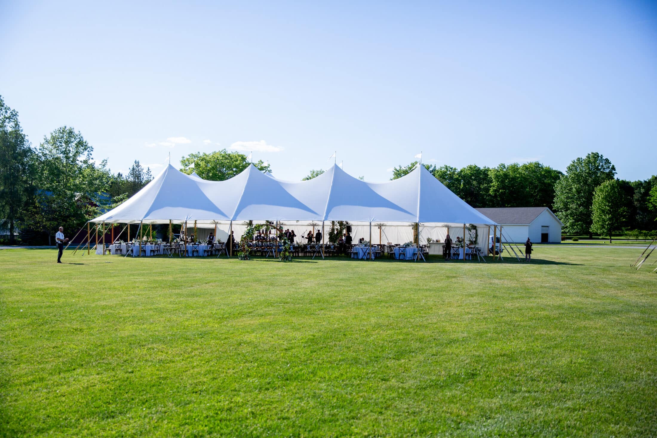 Gatehouse Lawn tented wedding reception
