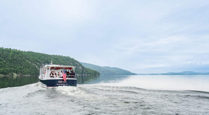 The EScape Cruise boat out on the lake.