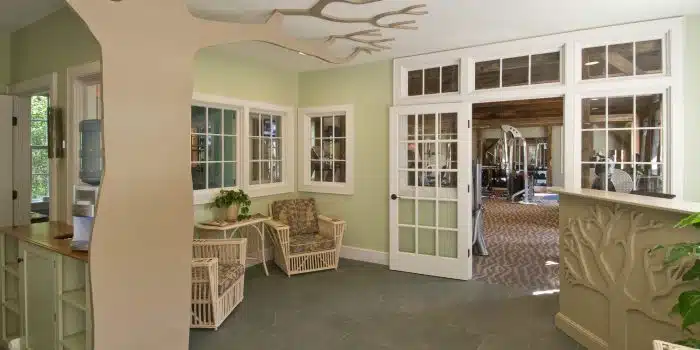 The interior of the fitness center