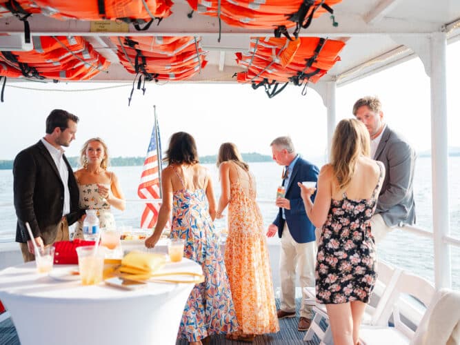 A group of people on the EScape Cruise for an event.